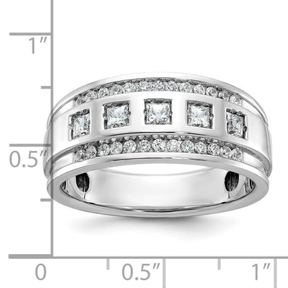 14K Weißgold Herren Ring mit 1,1K Diamant