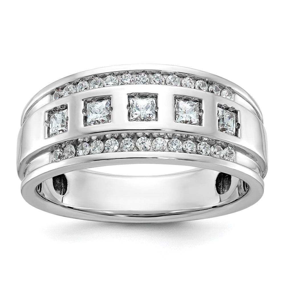 14K Weißgold Herren Ring mit 1,1K Diamant