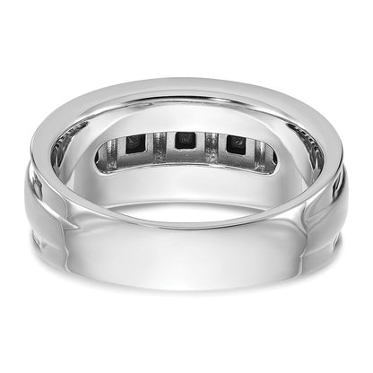 14K Weißgold Herren-Ring mit 1,5K schwarzen und weißen Diamanten, komplett