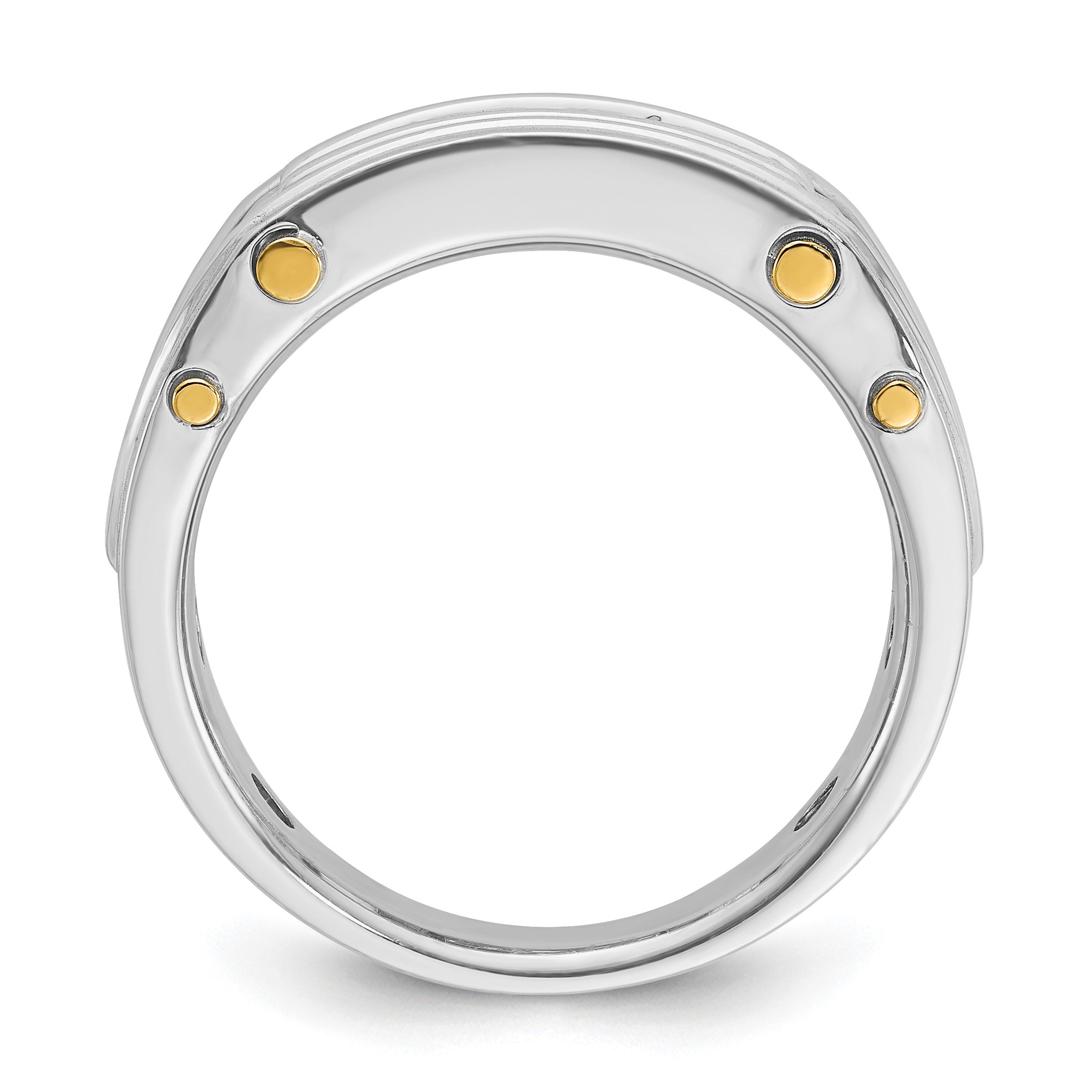 14K Bicolor 0,5 ct. Laborgezüchteter Diamant VS/SI+ G+ Fünf-Steine Komplett Poliert und Ausgeschnitten Herrenring
