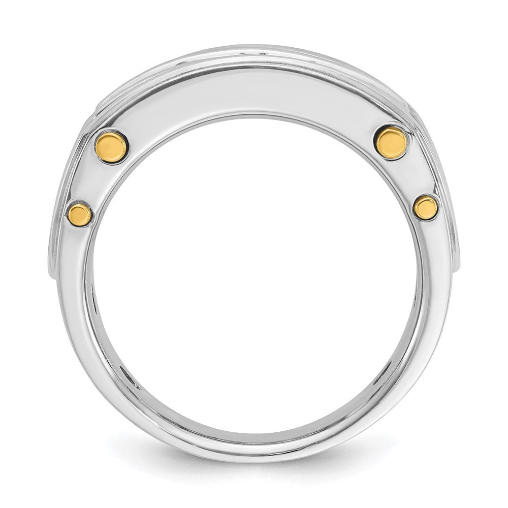 14K Bicolor Gold Herren-Diamantring mit 1 ct