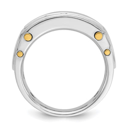 14K Bicolor Gold Herren-Diamantring mit 1 ct