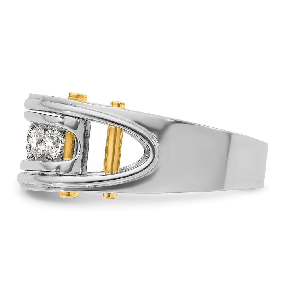 14K Bicolor Gold Herren-Diamantring mit 1 ct