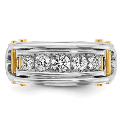 14K Bicolor Gold Herren-Diamantring mit 1 ct