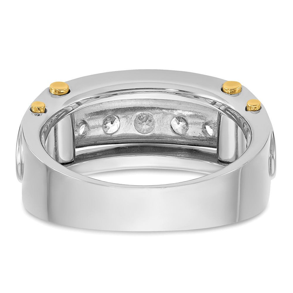 14K Bicolor Gold Herren-Diamantring mit 1 ct