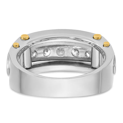 14K Bicolor Gold Herren-Diamantring mit 1 ct