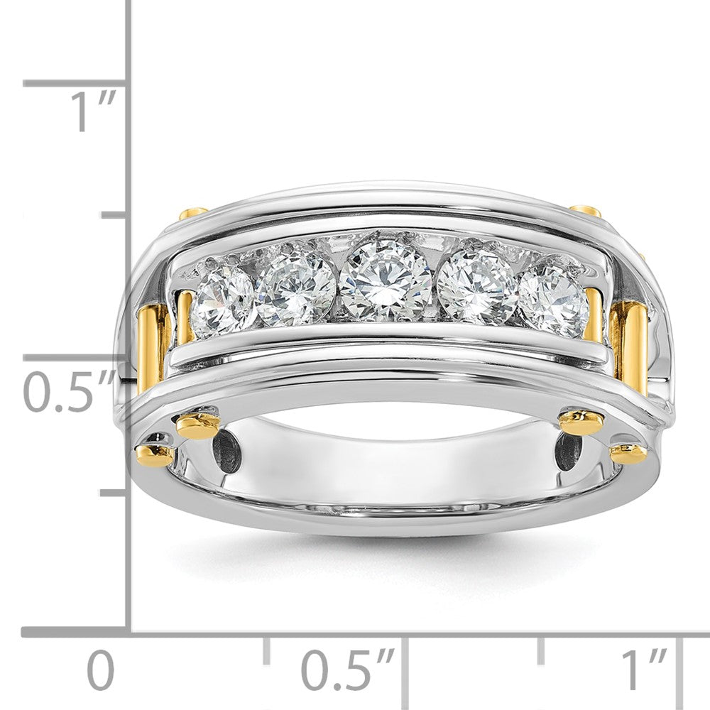 14K Bicolor Gold Herren-Diamantring mit 1 ct