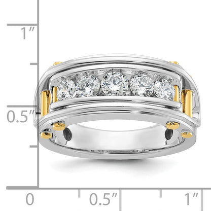 14K Bicolor Gold Herren-Diamantring mit 1 ct