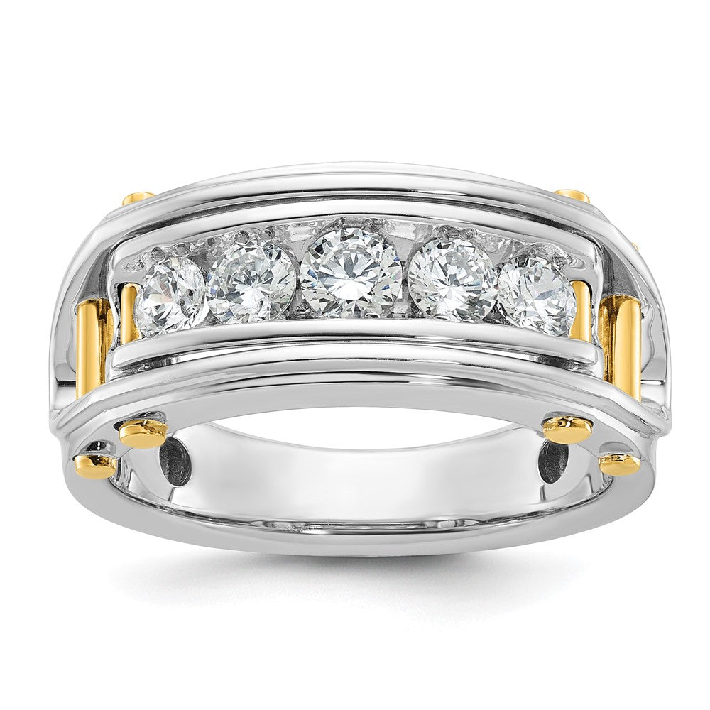 14K Bicolor Gold Herren-Diamantring mit 1 ct