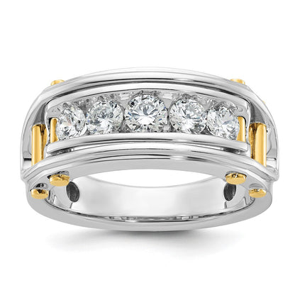14K Bicolor Gold Herren-Diamantring mit 1 ct