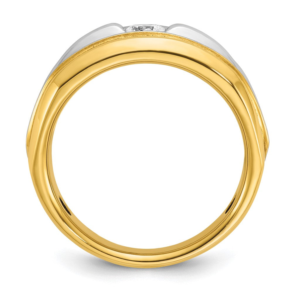 14K Bicolor Gold Herren-Ring mit 0,33 ct. Diamant