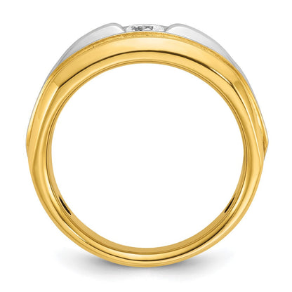 14K Bicolor Gold Herren-Ring mit 0,33 ct. Diamant