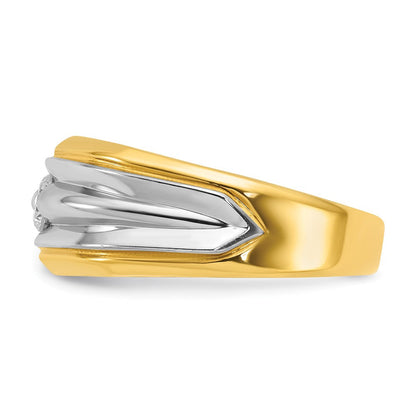 14K Bicolor Gold Herren-Ring mit 0,33 ct. Diamant