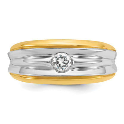 14K Bicolor Gold Herren-Ring mit 0,33 ct. Diamant