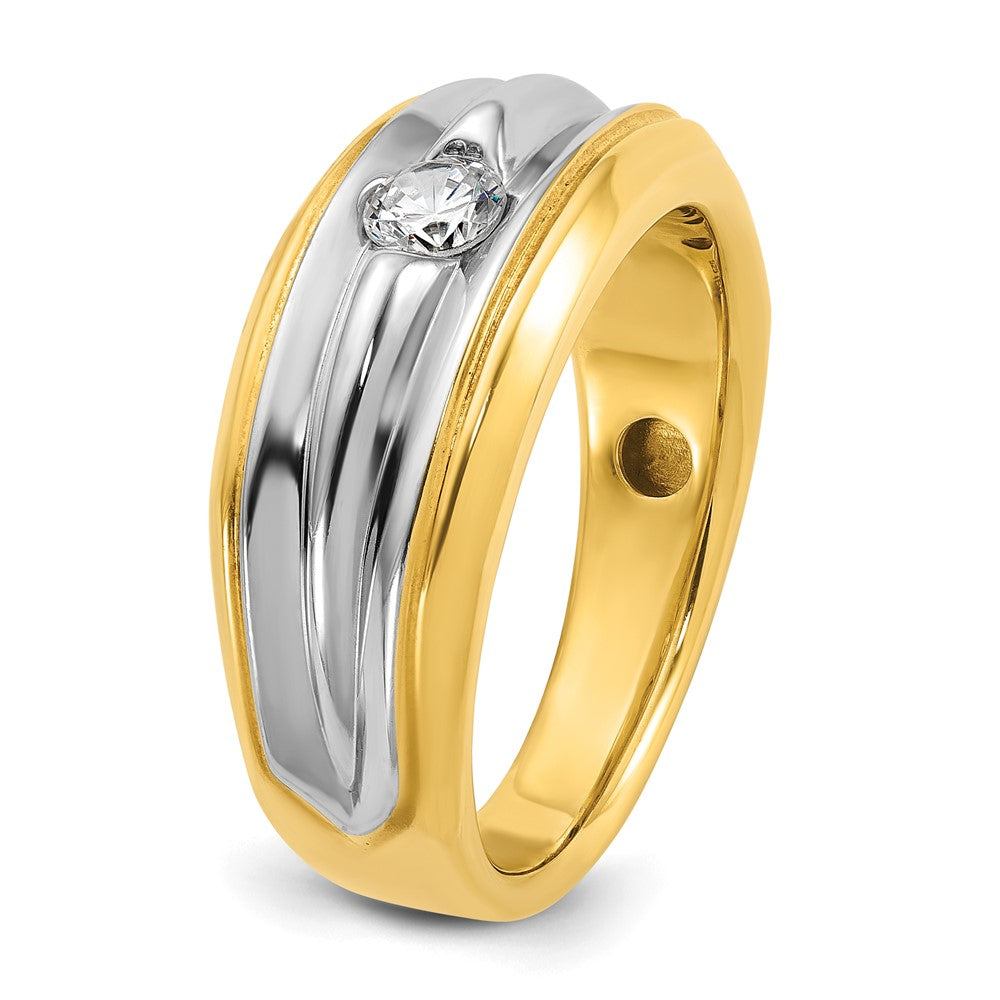 14K Bicolor Gold Herren-Ring mit 0,33 ct. Diamant