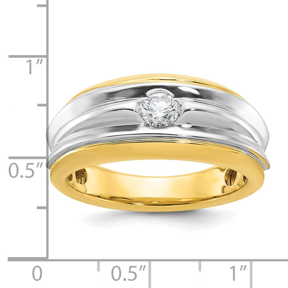 14K Bicolor Gold Herren-Ring mit 0,33 ct. Diamant