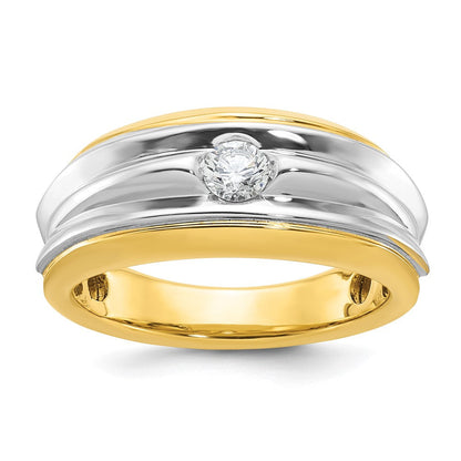 14K Bicolor Gold Herren-Ring mit 0,33 ct. Diamant