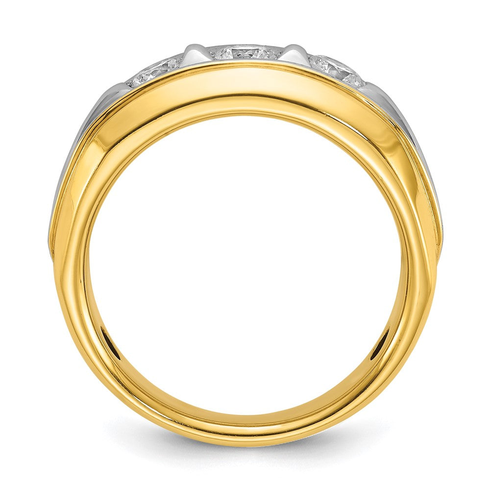 14K Zweifarbiges Gold Herren-Ring mit 0,75 ct. Diamant