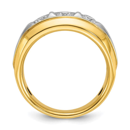 14K Zweifarbiges Gold Herren-Ring mit 0,75 ct. Diamant