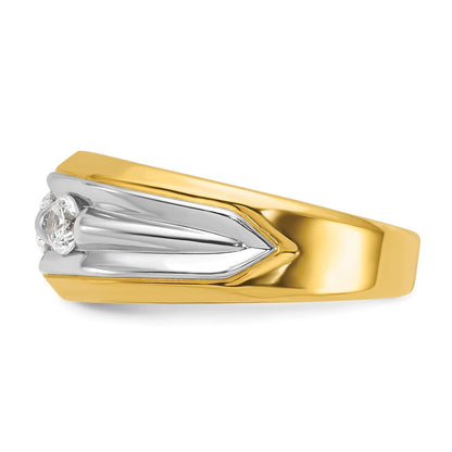 14K Zweifarbiges Gold Herren-Ring mit 0,75 ct. Diamant