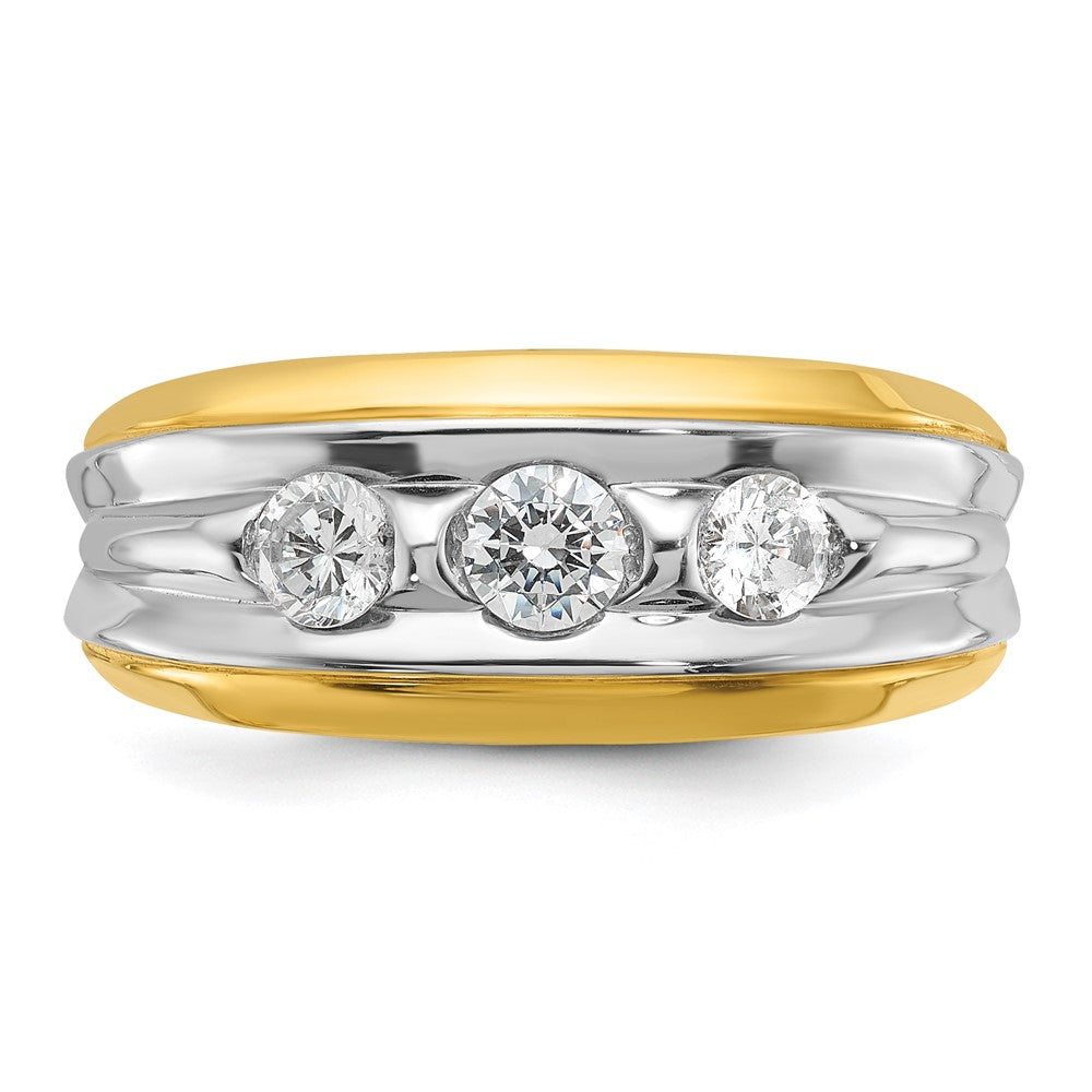 14K Zweifarbiges Gold Herren-Ring mit 0,75 ct. Diamant