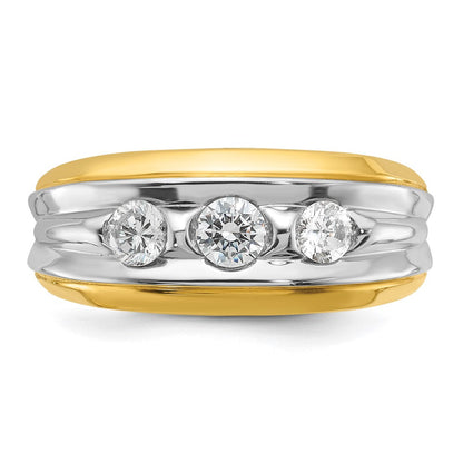 14K Zweifarbiges Gold Herren-Ring mit 0,75 ct. Diamant