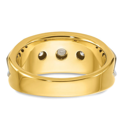 14K Zweifarbiges Gold Herren-Ring mit 0,75 ct. Diamant