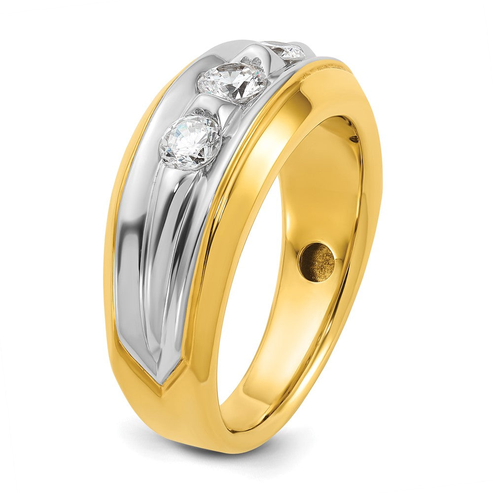 14K Zweifarbiges Gold Herren-Ring mit 0,75 ct. Diamant