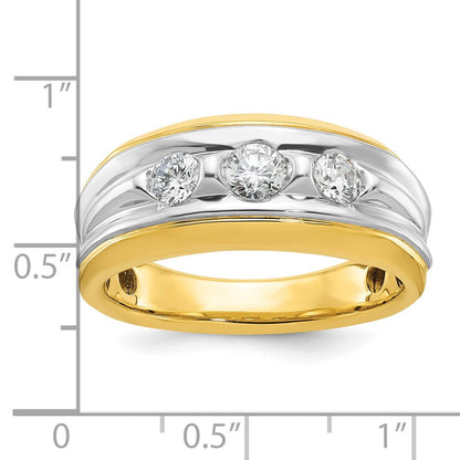14K Zweifarbiges Gold Herren-Ring mit 0,75 ct. Diamant