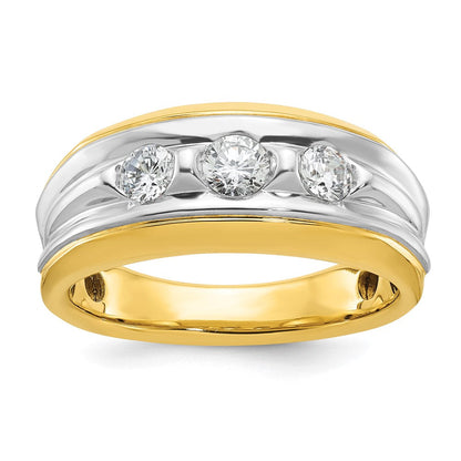 14K Zweifarbiges Gold Herren-Ring mit 0,75 ct. Diamant