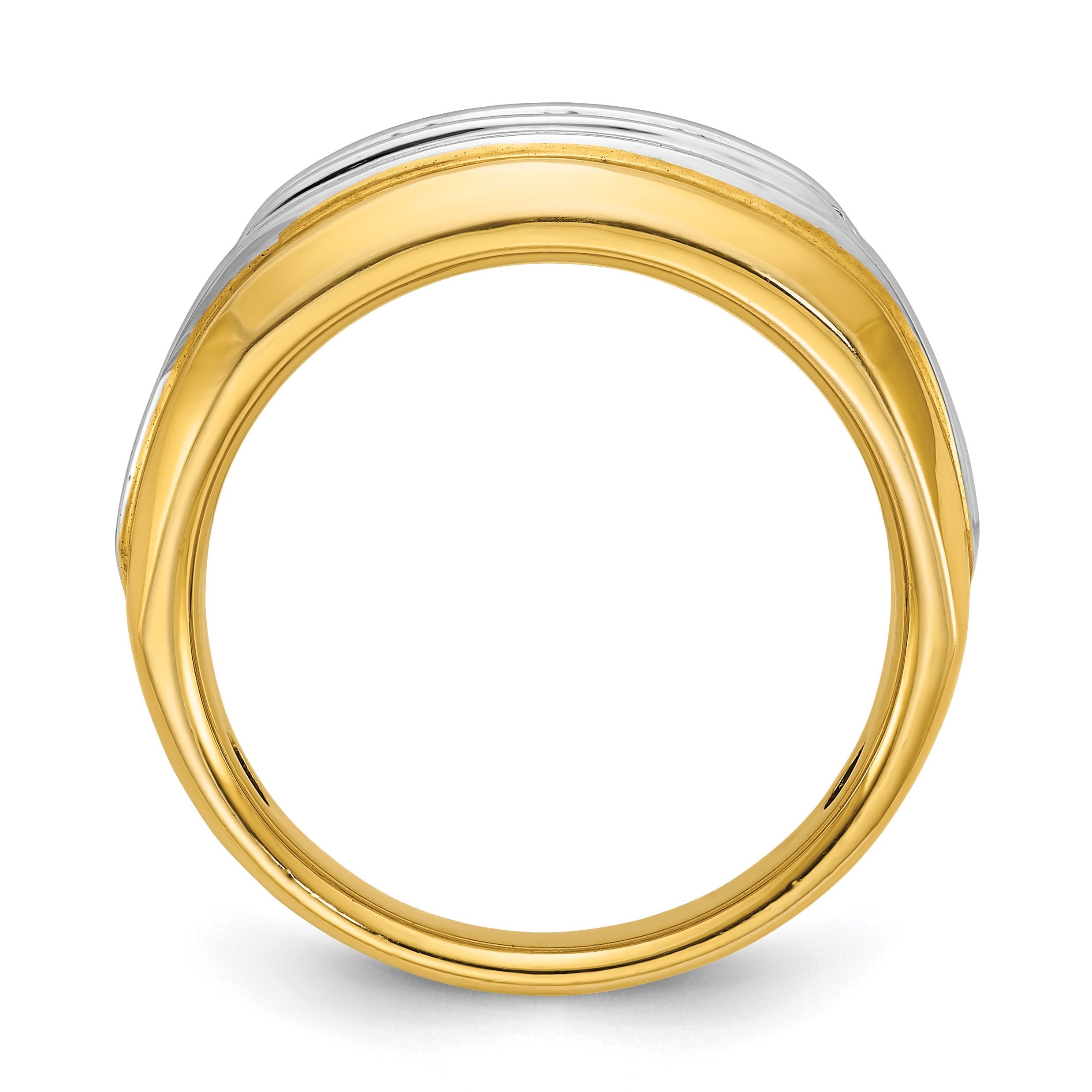 14K Bicolor-Gold Herren-Ring mit 1 ct. Diamant