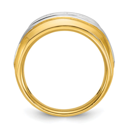 14K Bicolor-Gold Herren-Ring mit 1 ct. Diamant