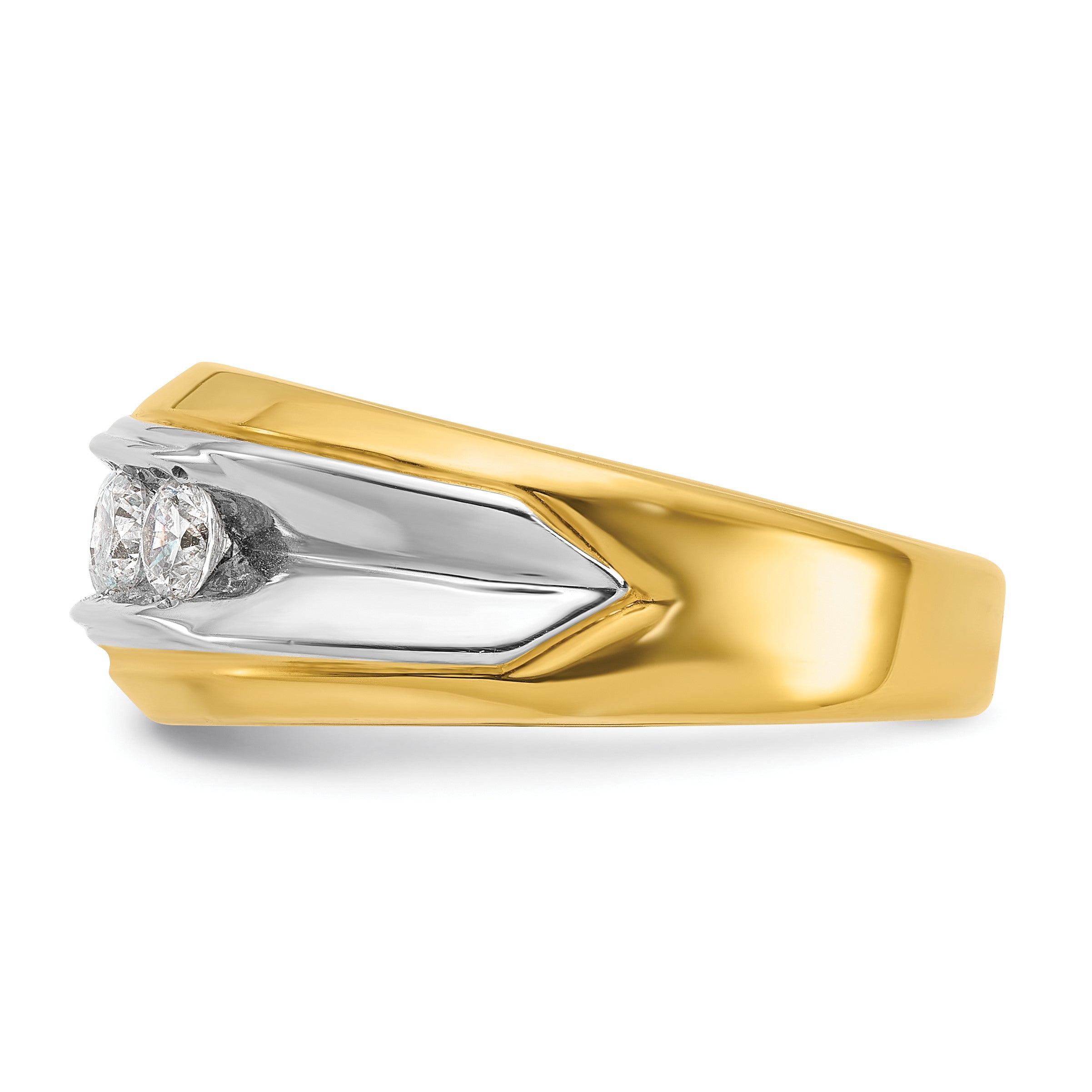 14K Bicolor-Gold Herren-Ring mit 1 ct. Diamant