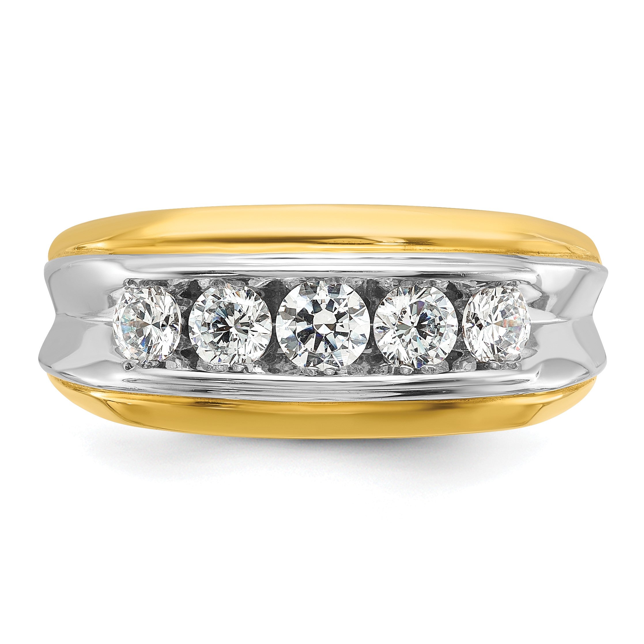 14K Bicolor-Gold Herren-Ring mit 1 ct. Diamant