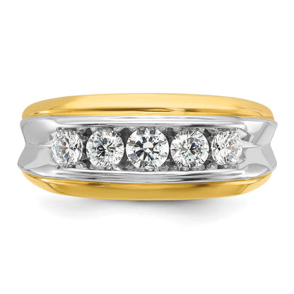 14K Bicolor-Gold Herren-Ring mit 1 ct. Diamant