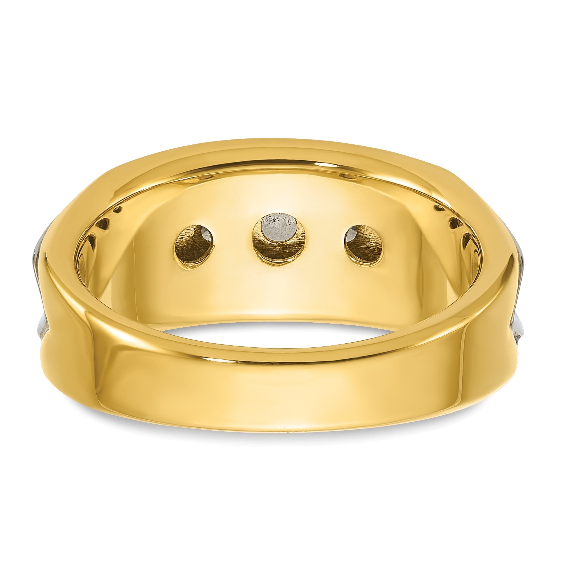 14K Bicolor-Gold Herren-Ring mit 1 ct. Diamant