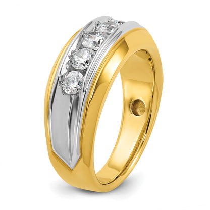 14K Bicolor-Gold Herren-Ring mit 1 ct. Diamant