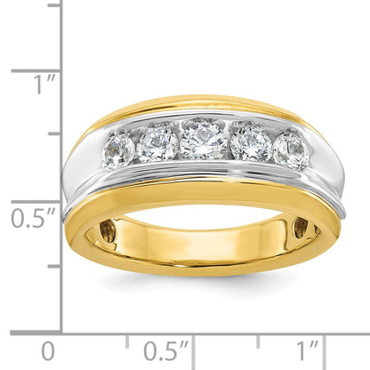 14K Bicolor-Gold Herren-Ring mit 1 ct. Diamant