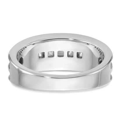 14K Weißgold Ring mit Schwarzrhodinierung für Herren, 0,75 ct. Diamant, komplett