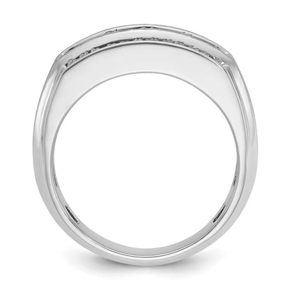 10K Weißgold 1,875 ct. Laborgezüchteter Diamant VS/SI+ G+ Poliert und Satiniert Dreireihiger Herrenring