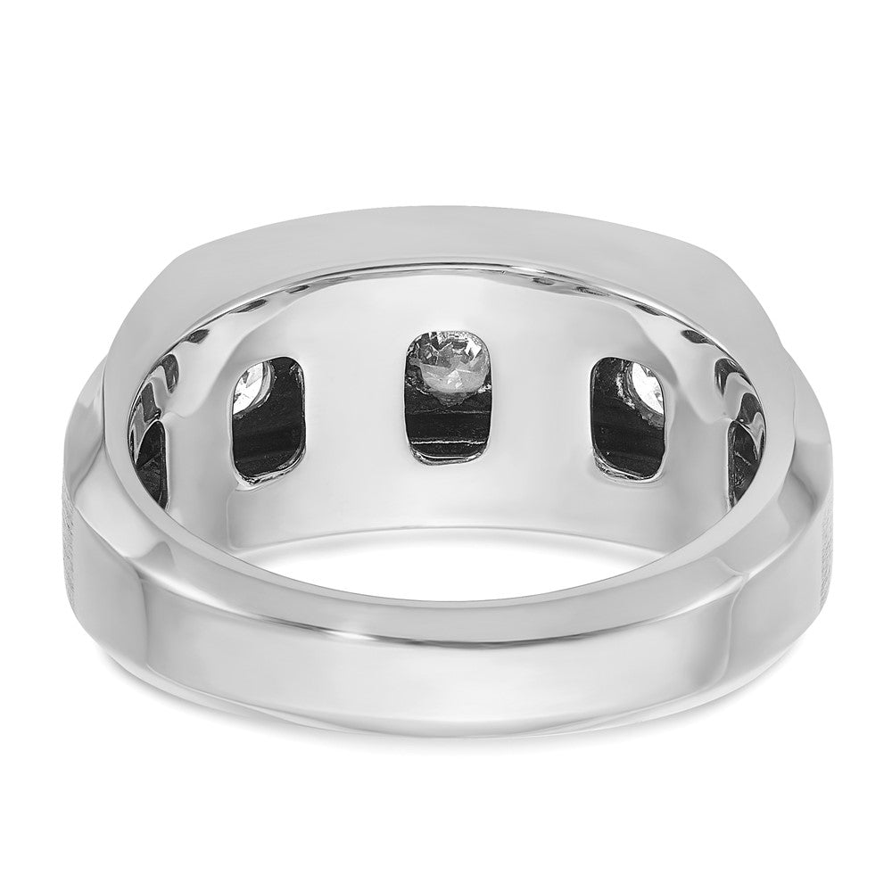 14K Weißgold Herren-Ring poliert und satiniert mit 2,1K Diamant