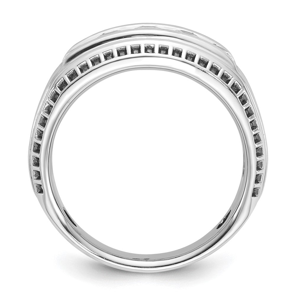 14K Weißgold Herren-Diamantring mit Schwarzrhodinierung, 1K, komplett besetzt