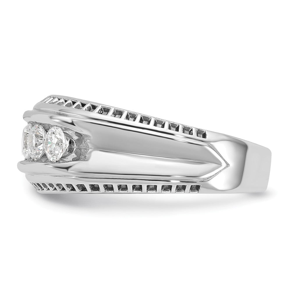 14K Weißgold Herren-Diamantring mit Schwarzrhodinierung, 1K, komplett besetzt