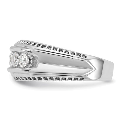 14K Weißgold Herren-Diamantring mit Schwarzrhodinierung, 1K, komplett besetzt