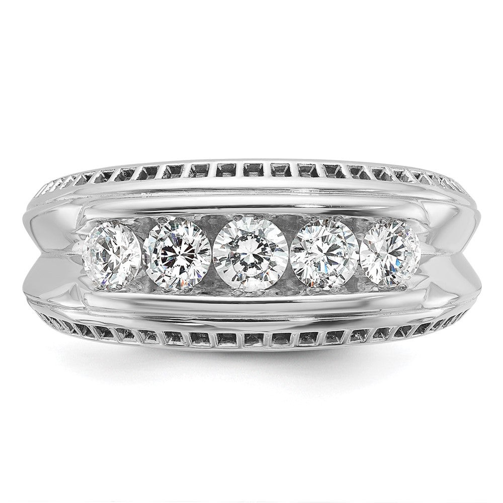 14K Weißgold Herren-Diamantring mit Schwarzrhodinierung, 1K, komplett besetzt
