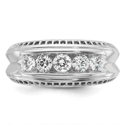 14K Weißgold Herren-Diamantring mit Schwarzrhodinierung, 1K, komplett besetzt