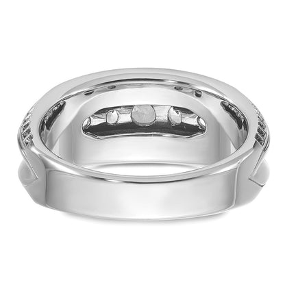 14K Weißgold Herren-Diamantring mit Schwarzrhodinierung, 1K, komplett besetzt