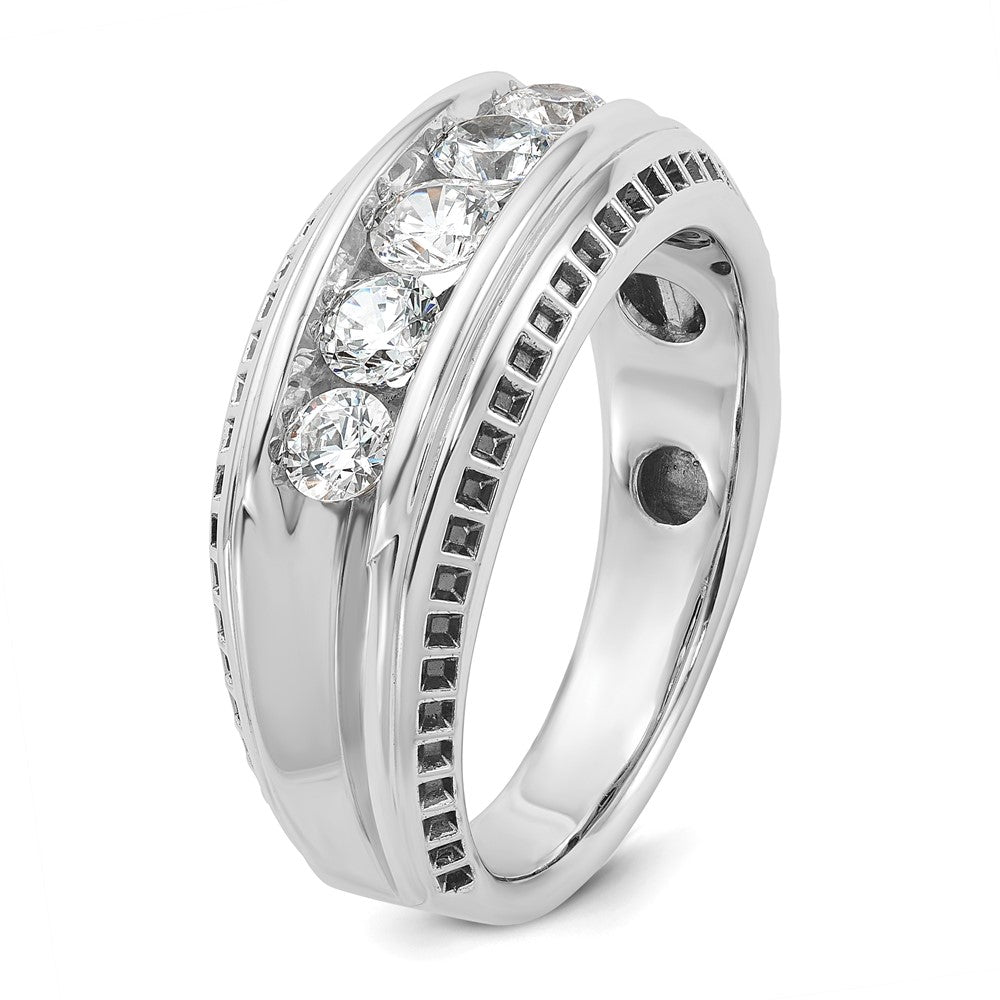 14K Weißgold Herren-Diamantring mit Schwarzrhodinierung, 1K, komplett besetzt