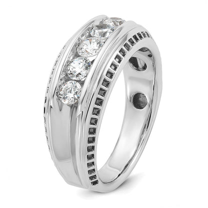 14K Weißgold Herren-Diamantring mit Schwarzrhodinierung, 1K, komplett besetzt
