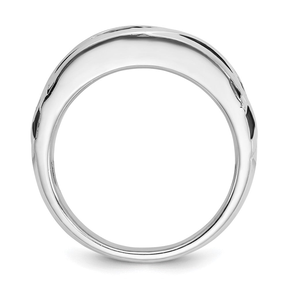 14K Weißgold mit Schwarzrhodium Herren-Ring mit Satinfinish und 0,375 ct. Diamant, komplett besetzt